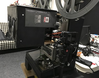a modified 16mm film projector