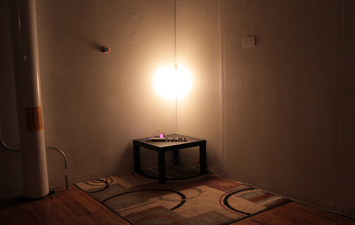 thought process installed in a corner at sfpc student showcase