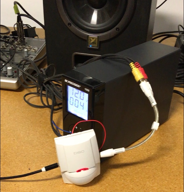 Final device, with audio and power hooked up for testing